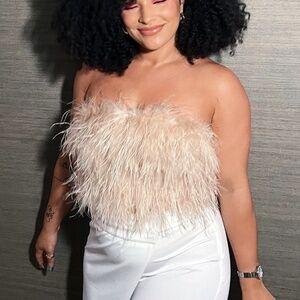 Club L London Real Feather Crop Top